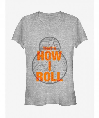Star Wars BB-8 Girls Gray T-Shirt - That's How I Roll