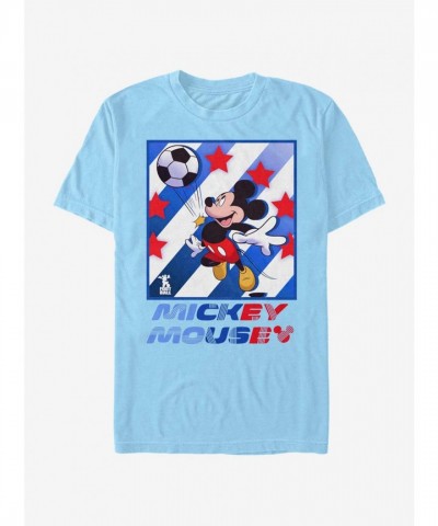 Disney Mickey Football Star Lightweight T-Shirt - Blue Men's