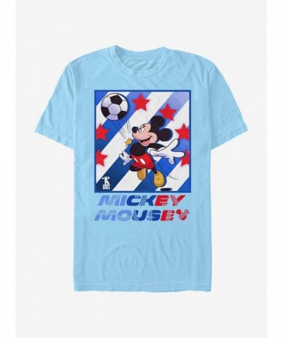 Disney Mickey Football Star Lightweight T-Shirt - Blue Men's