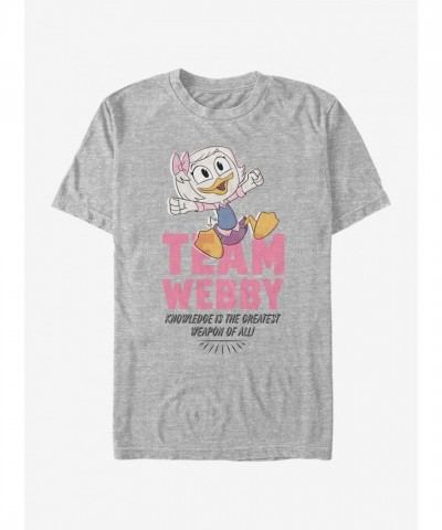 Disney Ducktales Webby Pink Team T-Shirt - Grey Men's Size