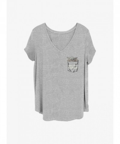 The Mandalorian Baby Alien Plus Size Girls T-Shirt - Grey