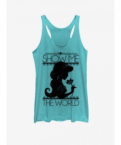 Disney Aladdin Blue Jasmine Junior Tank Top