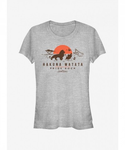 Disney Girls The Lion King Pride Rock Savanna Grey T-Shirt