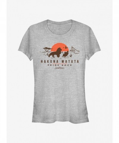 Disney Girls The Lion King Pride Rock Savanna Grey T-Shirt