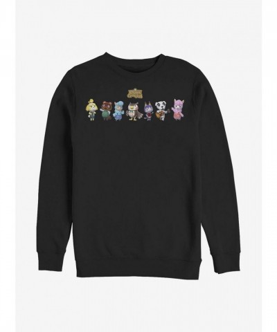 Nintendo Animal Crossing Character Crew Sweatshirt - Men's Black