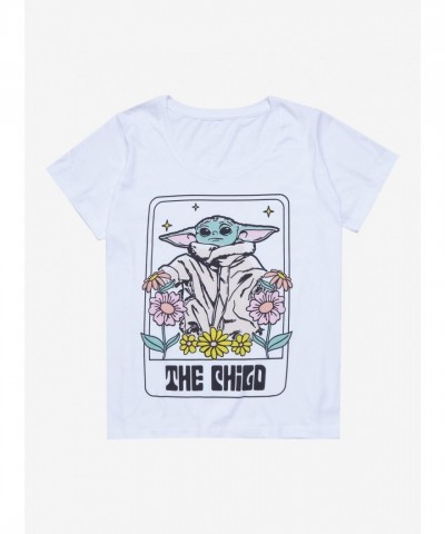 Star Wars Grogu '70s Retro Floral Girls T-Shirt