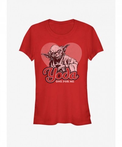 Star Wars Yoda Heart Cotton Tee for Girls - Red