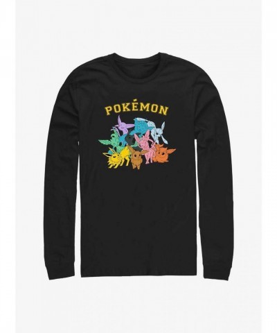 Pokemon Eeveelutions Unisex Long Sleeve T-Shirt - Black