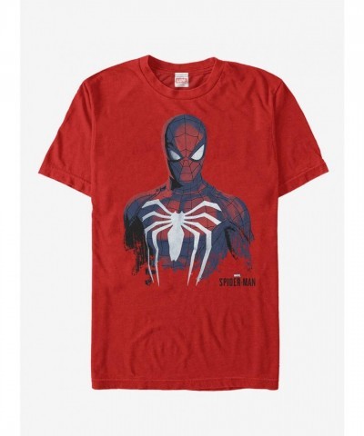 Marvel Red Spider-Man T-Shirt for Men - Serious Stylized Print