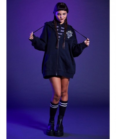 Wednesday Addams Oversized Hoodie for Girls