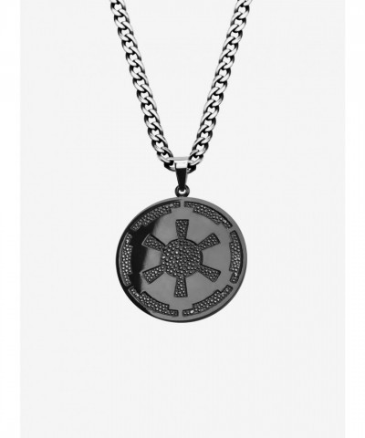 Star Wars Galactic Empire Symbol Stainless Steel Pendant in Gun Metal Finish