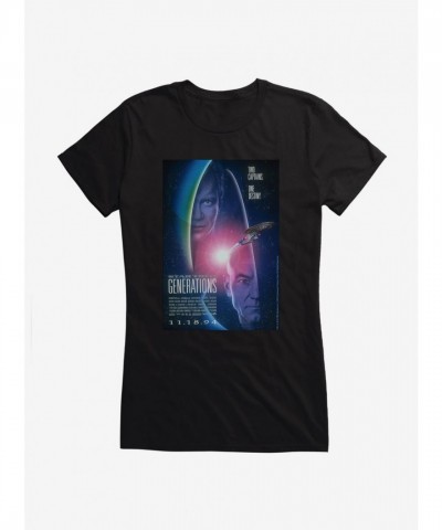 Star Trek Generations Dual Captains Unisex T-Shirt for Girls