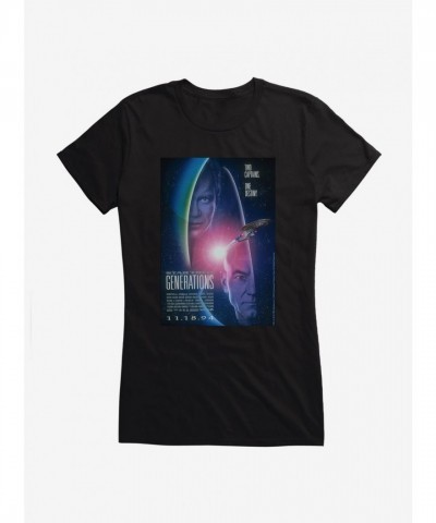 Star Trek Generations Dual Captains Unisex T-Shirt for Girls
