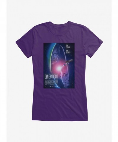 Star Trek Generations Dual Captains Unisex T-Shirt for Girls