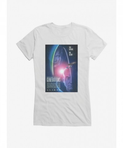 Star Trek Generations Dual Captains Unisex T-Shirt for Girls