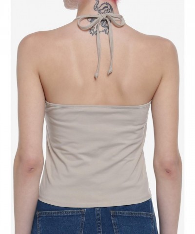 Pusheen Face Halter Top - Cozy Cotton Spandex Women's Unisex