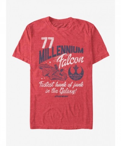 Star Wars Millennium Falcon Vintage-Style T-Shirt - Red Men's
