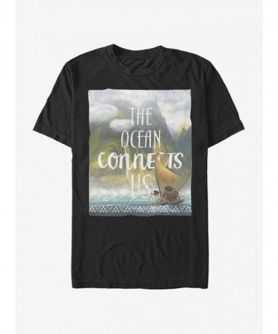 Disney Moana T-Shirt for Men - Black Connects Us Design
