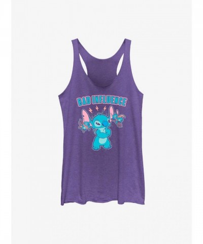 Dsny Lilo Stitch Devils Tank Top for Girls - Purple Raw Edge