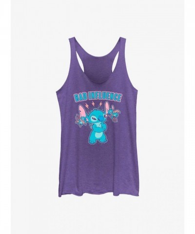 Dsny Lilo Stitch Devils Tank Top for Girls - Purple Raw Edge