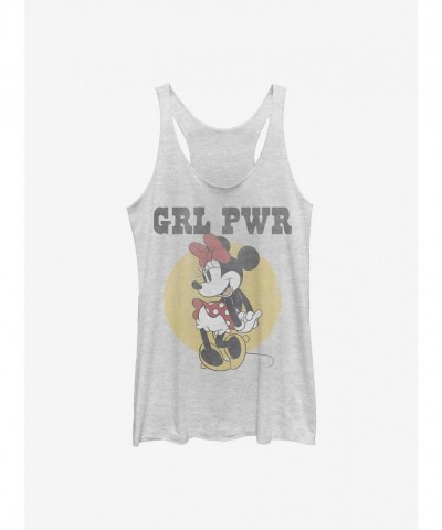 Disney Girls' Minnie Mouse Grl Pwr White Tank Top
