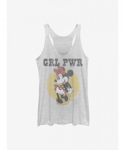 Disney Girls' Minnie Mouse Grl Pwr White Tank Top