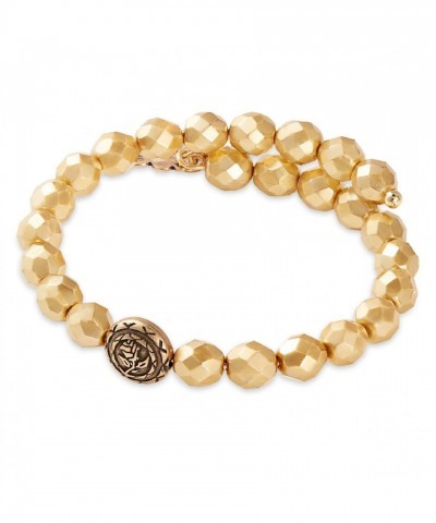 Alex and Ani Women's Gold Glass Pearl Wrap Bracelet with Enchanted Rose & Mickey Charms