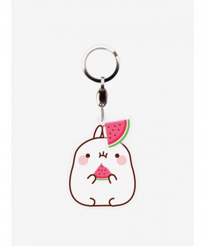 Molang Acrylic Keychain Set: Watermelon & Avocado Bundle