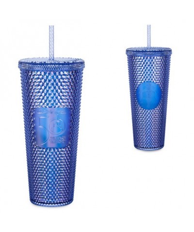 Walt Disney World 50th Anniversary Blue Geometric Tumbler with Straw
