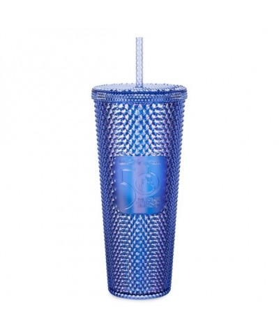 Walt Disney World 50th Anniversary Blue Geometric Tumbler with Straw