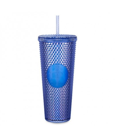 Walt Disney World 50th Anniversary Blue Geometric Tumbler with Straw
