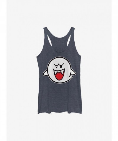 Nintendo Straight Up Boo Girls Blue Tank Top