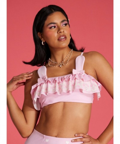 My Melody Pink Ruffle Swim Top for Girls