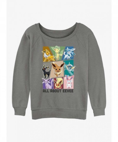 Eevee Inspired Lightweight Sweatshirt for Girls - Grey