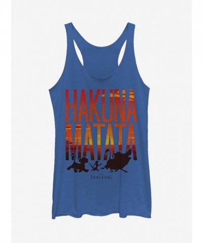 Lion King Hakuna Matata Sunset Tee for Girls - Blue