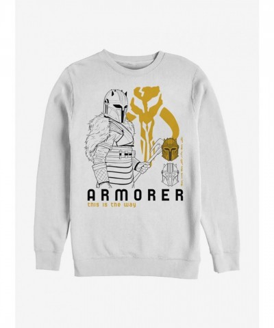 Star Wars Mandalorian Armorer Hoodie - White Men's Crew Sweatshirt