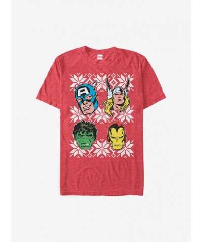 Marvel Avengers Super Heroes Holiday Red T-Shirt for Men