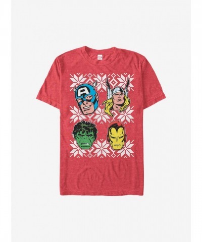 Marvel Avengers Super Heroes Holiday Red T-Shirt for Men