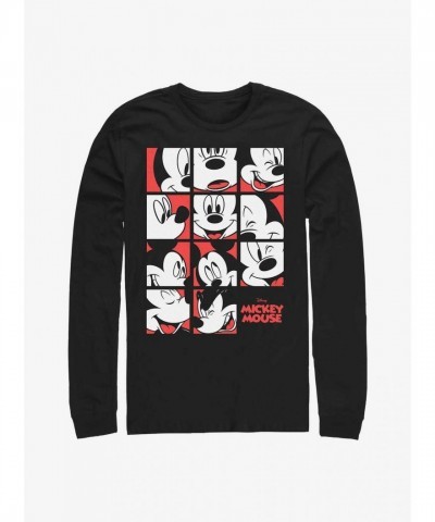 Disney Long-Sleeve T-Shirt with Mickey Mouse Graphic - Men's Black