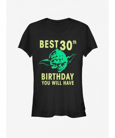Star Wars Yoda Tee for Girls - Black Cotton