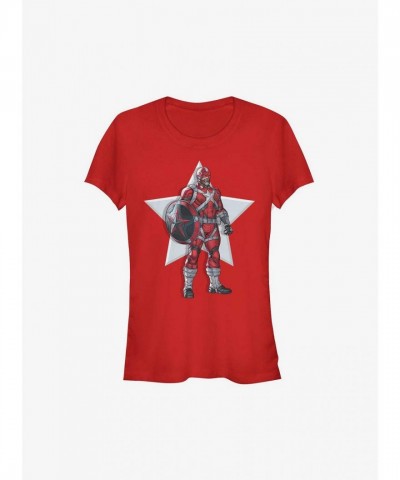 Marvel Red Guardian Girls Action T-Shirt - Junior Sizes