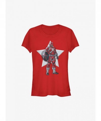 Marvel Red Guardian Girls Action T-Shirt - Junior Sizes