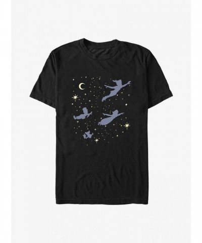 Disney Celestial Peter Pan Flying T-Shirt - Men's Black
