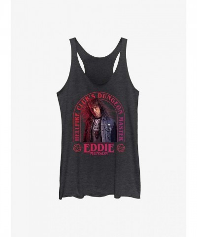 Stranger Things Eddie Munson Dungeon Master Tank Top for Girls - Heather Black