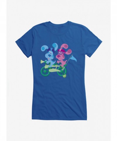 Blue's Clues Magenta and Blue Cartoon Tee for Girls