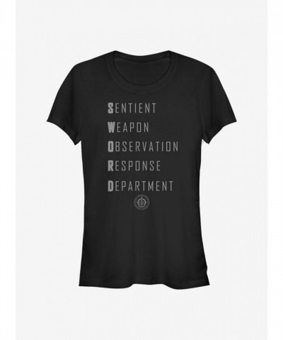 Marvel WandaVision S.W.O.R.D Acronym Lightweight Cotton Girls T-Shirt - Black