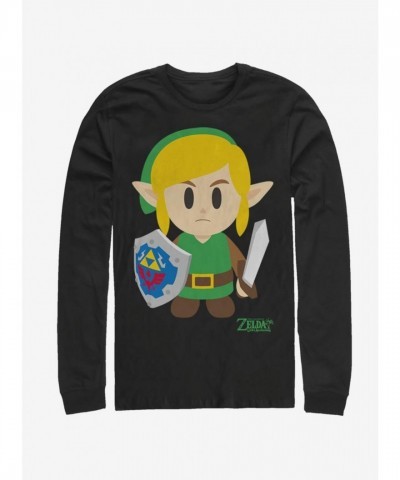 Nintendo Zelda Link's Awakening Cotton Avatar Long Sleeve Shirt - Men's Black