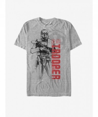 Star Wars Death Trooper Heather Gray Outline T-Shirt - Unisex