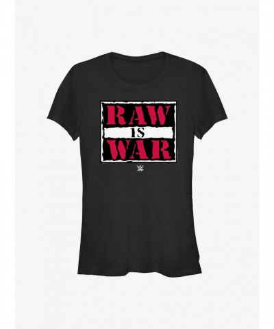 WWE Raw Is War Black Logo T-Shirt for Girls