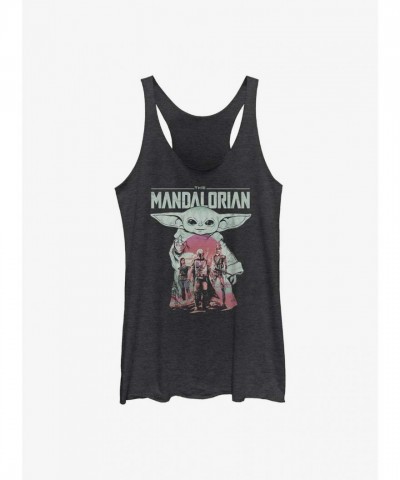 Mandalorian Grogu Squad Girls Tank Top - BLACK